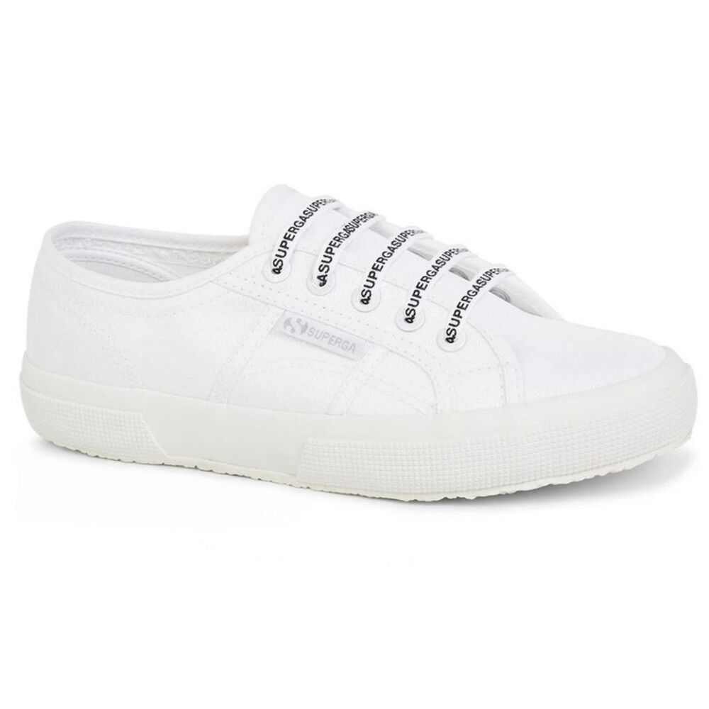 Superga Logo Cotton Shoe Laces / White